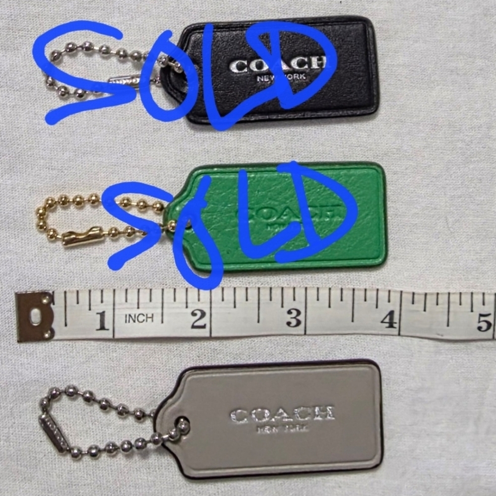 Coach Leather Hangtags in Green, Black, Or Gray - Picture 2 of 4
